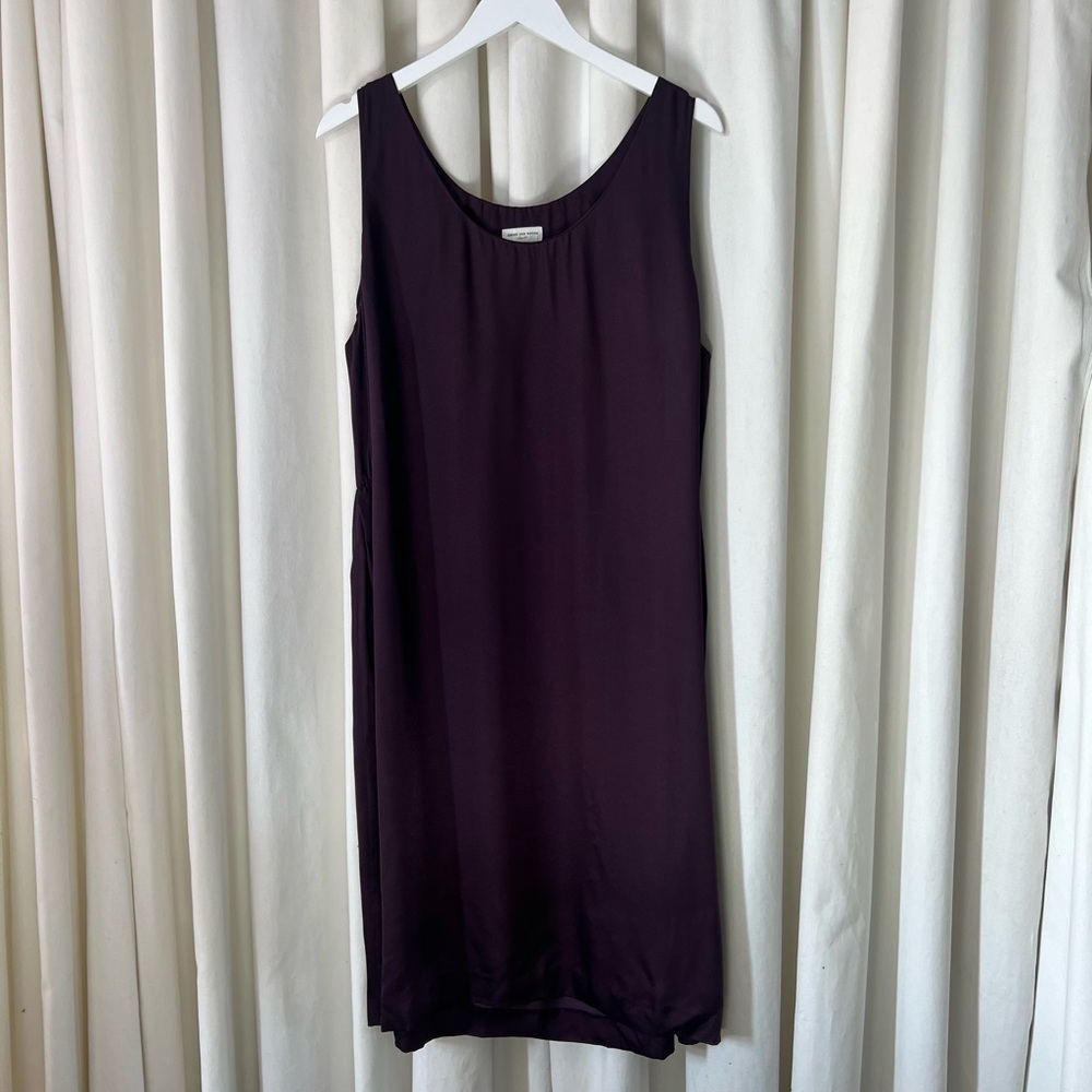 DRIES VAN NOTEN Purple Satin Dress 44 L/XL